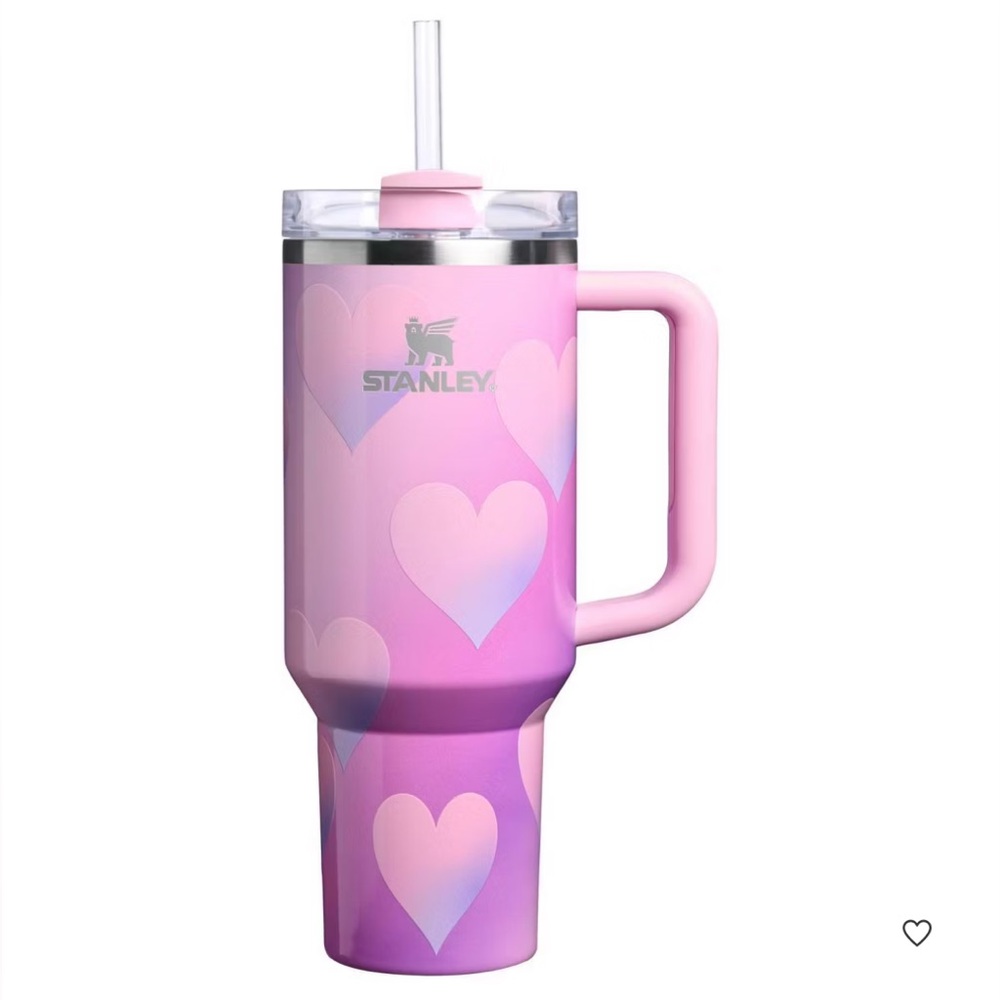 Stanley 40oz Stainless Steel H2.0 Flowstate Quencher Powder Pink Heart Gradient - Picture 1 of 7